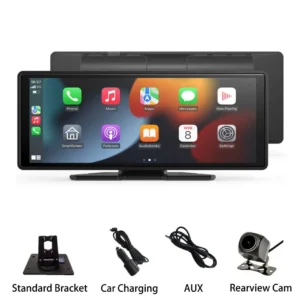 Portable Wireless Car Stereo, 10.26" inch HD Touchscreen with CarPlay; Mirror Link/Backup Cam