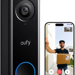 2K Video Doorbell Camera with Battery/Wired Power, Live Chat, 24/7 Recording, Motion Detection