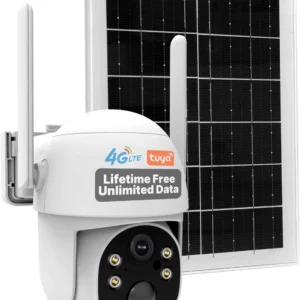 4G LTE Cellular Solar Security Cam 2K Wireless Outdoor Surveillance, Color/Night Vision