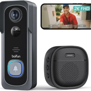 Wireless Video Doorbell with 2K HD - no subscription needed